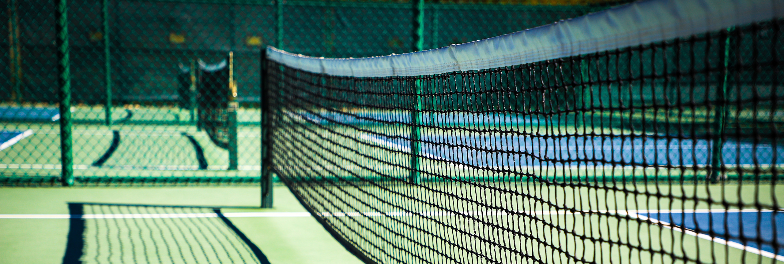 Closeup of tennis net.