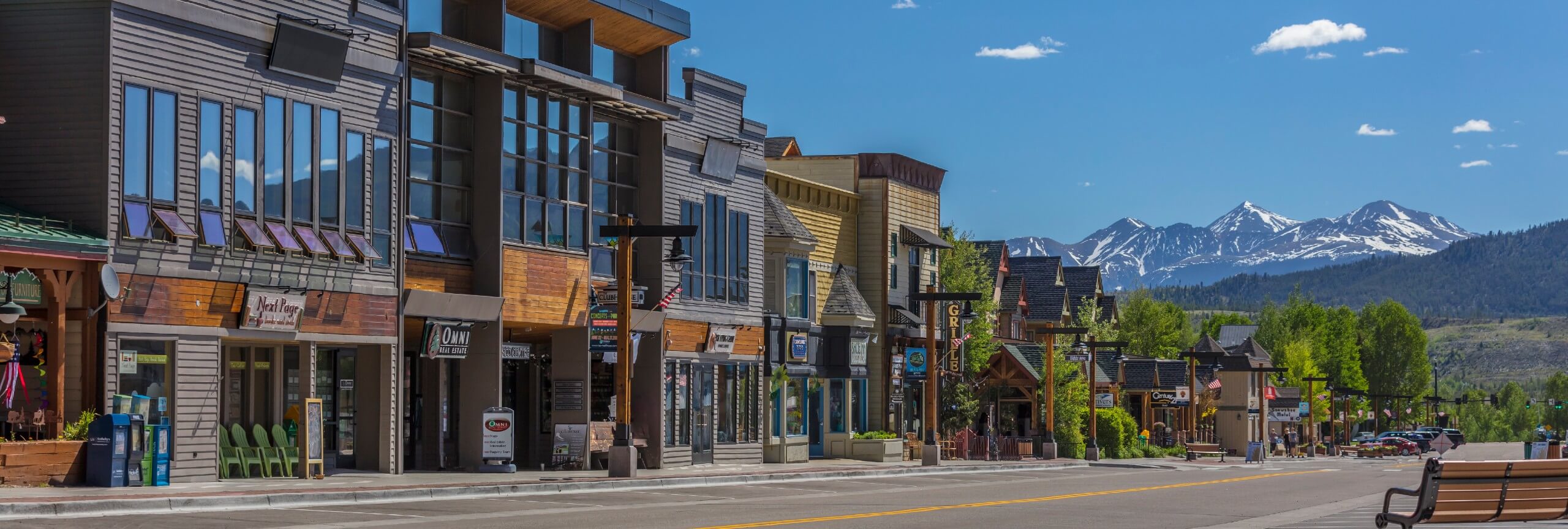 Frisco Main Street looking east with mountain in background