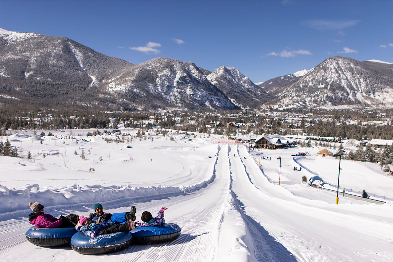 View from top of tubing hill at Frisco Adventure Park